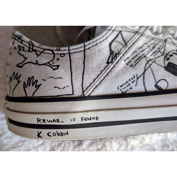 Converse Kurt Cobain All Star Low 2008 Sketch Print Shoes Mens 10 w/ Box - Picture 5 of 14